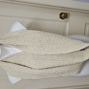 Cream and Gold Knit Scarf